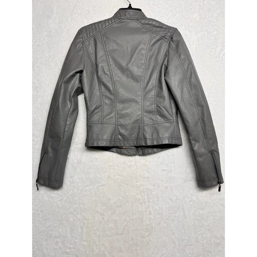 Therapy Jacket Women's Size M Gray Full Zip Pockets Lined Leopard - Picture 7 of 13